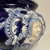 Vase - Cachepot in baroque earthenware from Saint Clément, 19th century