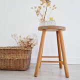Solid wood stool - saddle