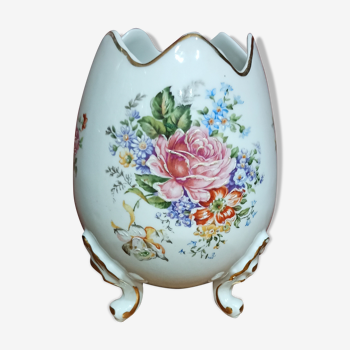 Vase oeuf en porcelaine de limoges