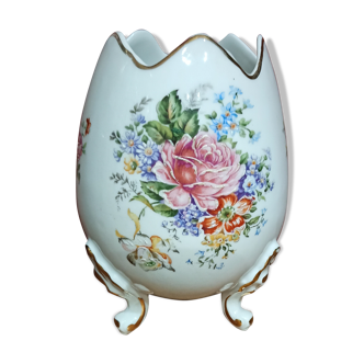 Vase oeuf en porcelaine de limoges