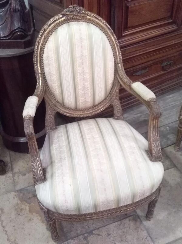 Paire de fauteuils à médaillons de style Louis XVI d époque Napoléon III