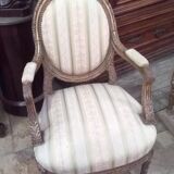 Pair of Louis XVI-style medallion armchairs from Napoleon III