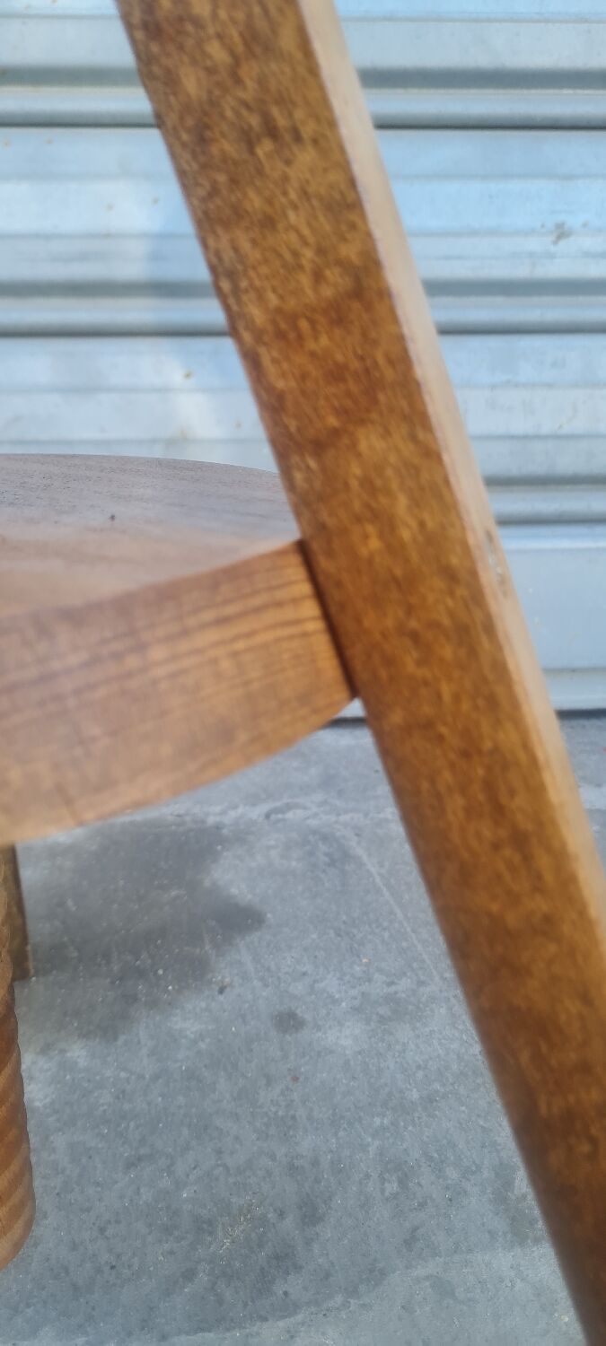 Solid wood screw workshop stool