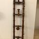 Wooden coat rack with swivel hooks