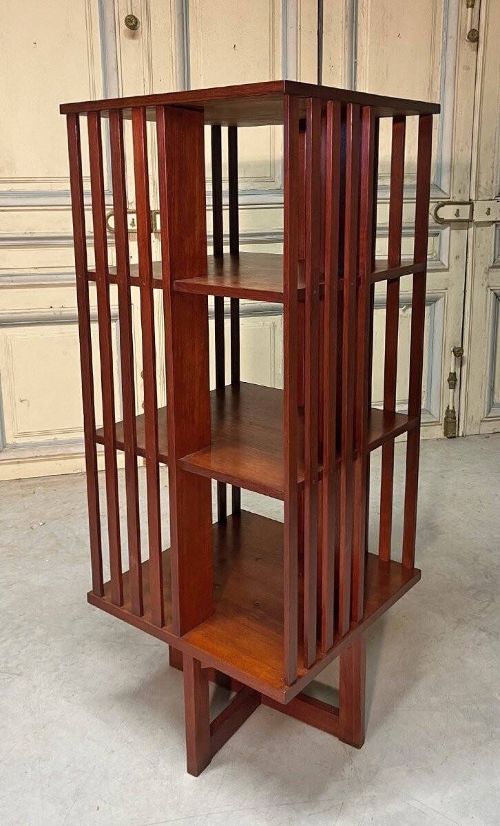 Rotating teak bookshelf from the 60s-70s.