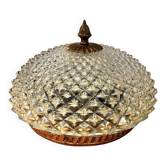 Plafonnier ananas vintage - verre presse diamants - hobnail