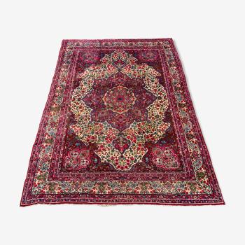 Tapis tribal antique 332x240 cm laine oriental tapis fait à la main rose, violet, vert