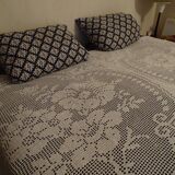 Antique crochet bed cover 240 x 190 cm