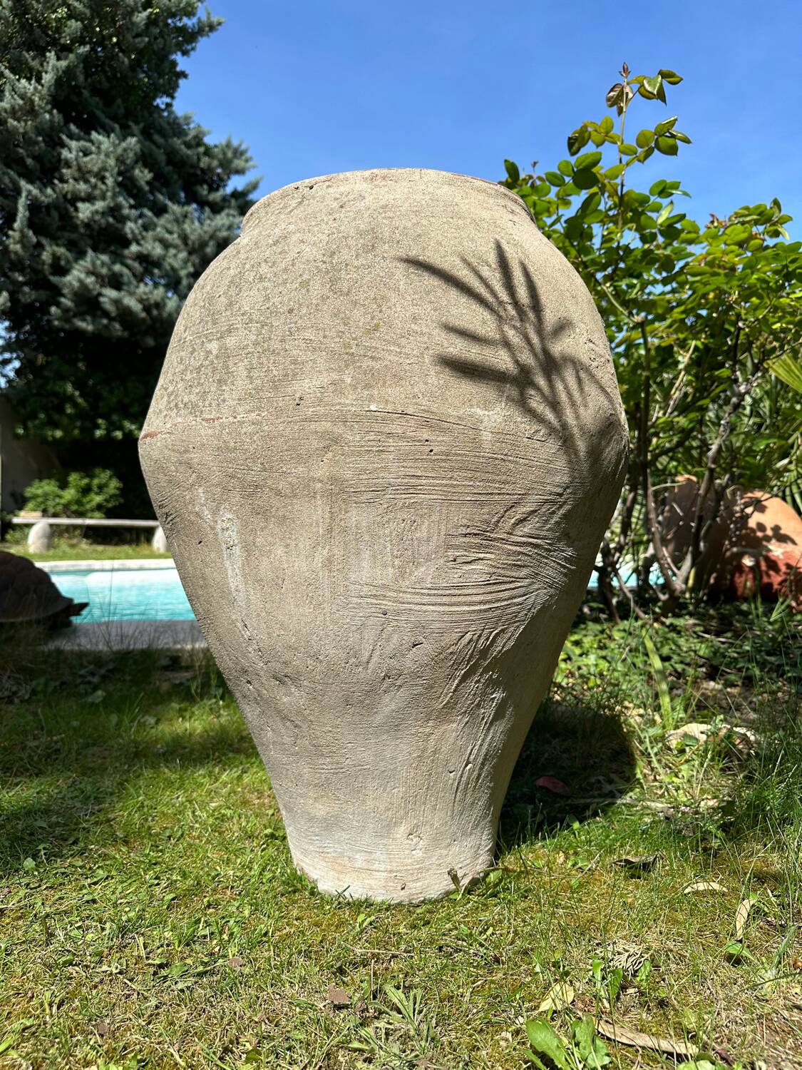 Ancient terracotta pottery jar from the 19th century