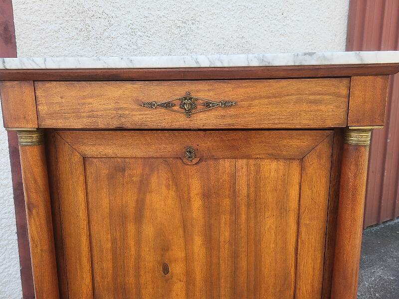 Empire secretary with detached columns in walnut from the 19th century