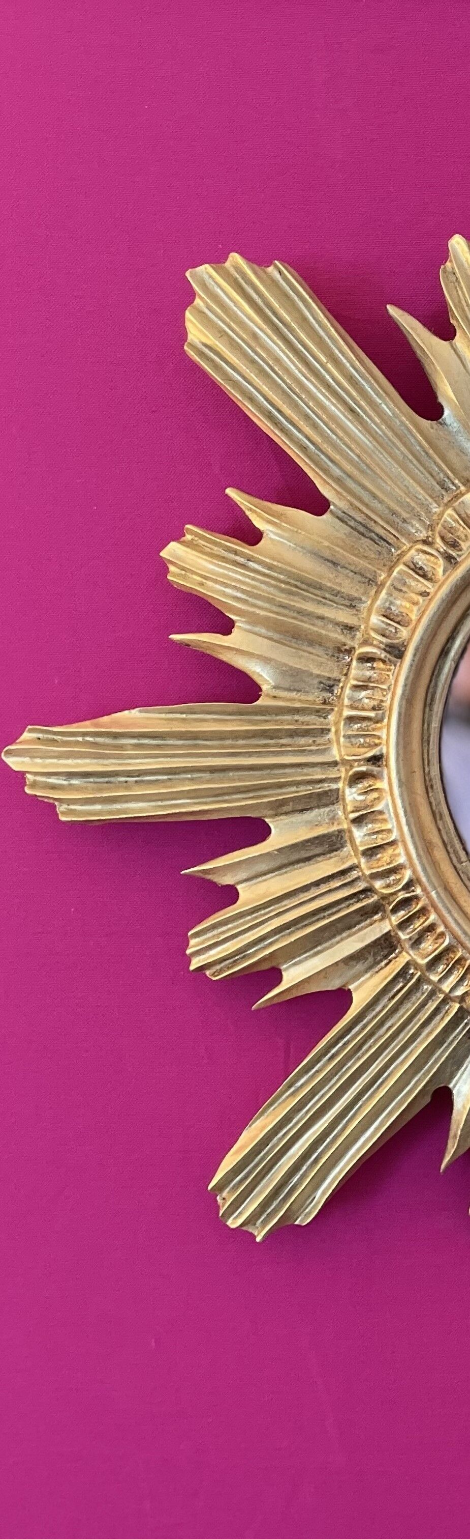 Mirror sun gilded wood 44 cm, 1960