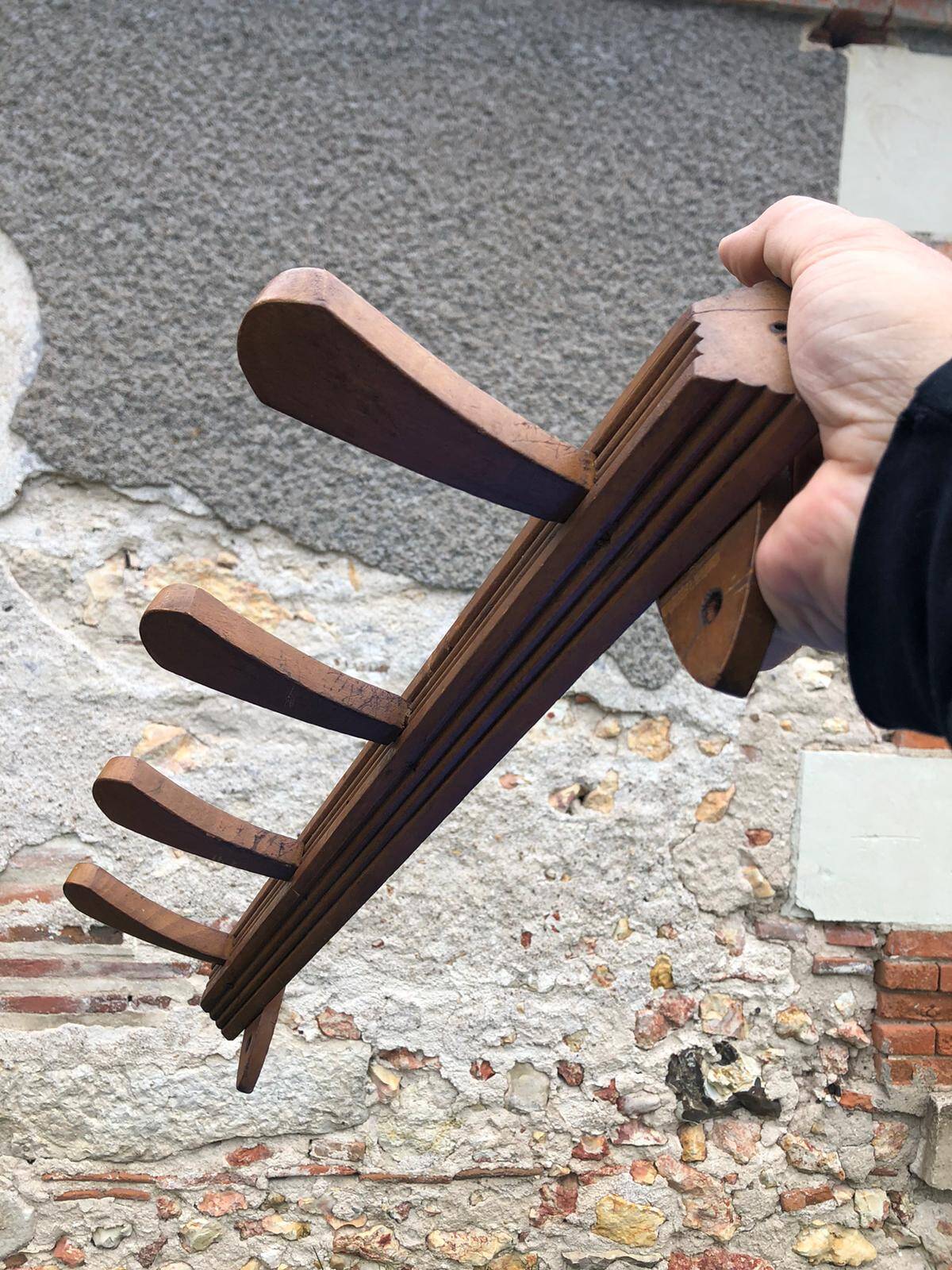 Wooden wall coat rack, vintage wall coat rack, entrance hall