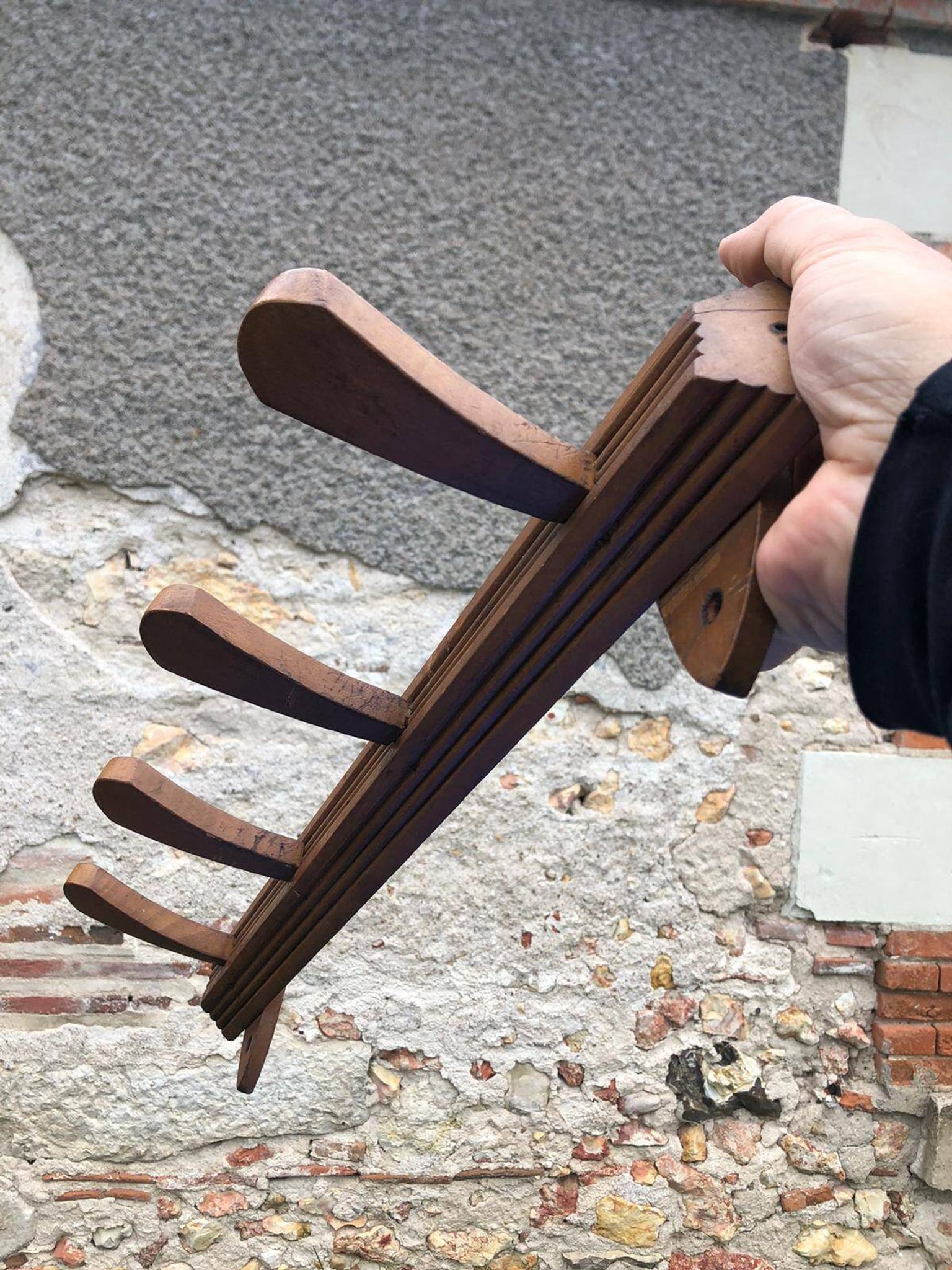Wooden wall coat rack, vintage wall coat rack, entrance hall