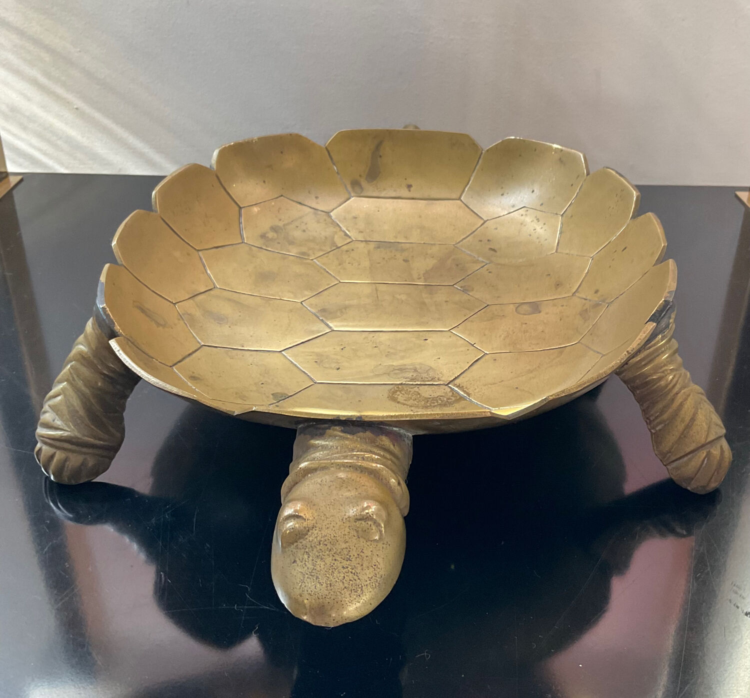 Vintage turtle pocket in solid bronze