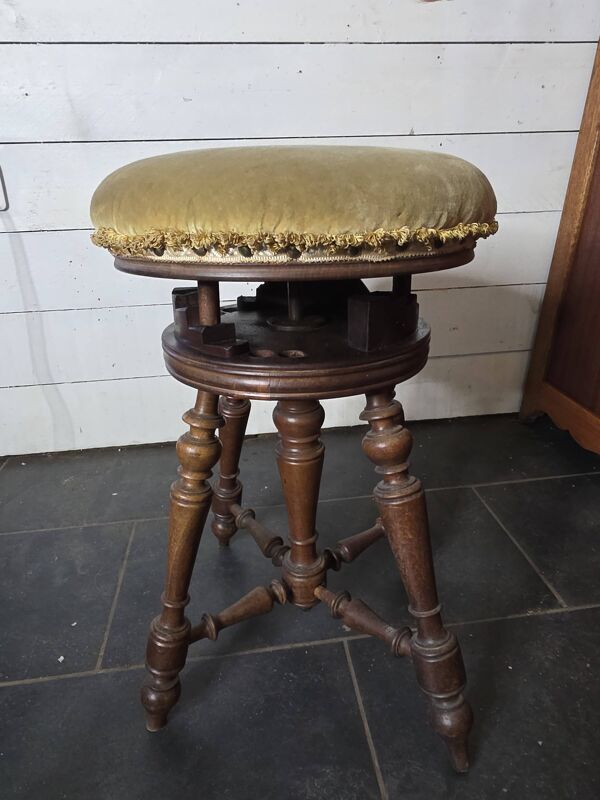 Ancien tabouret de piano réglable