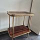 Dessert / Small side table with mahogany veneer and brass mid-century.