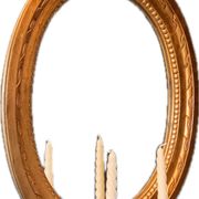 Vintage Swedish Rococo Style Wall Mirror in Gold frame with 2 candle sticks 50s