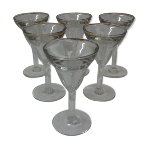 Série de 6 verres bistrot de 1920/30