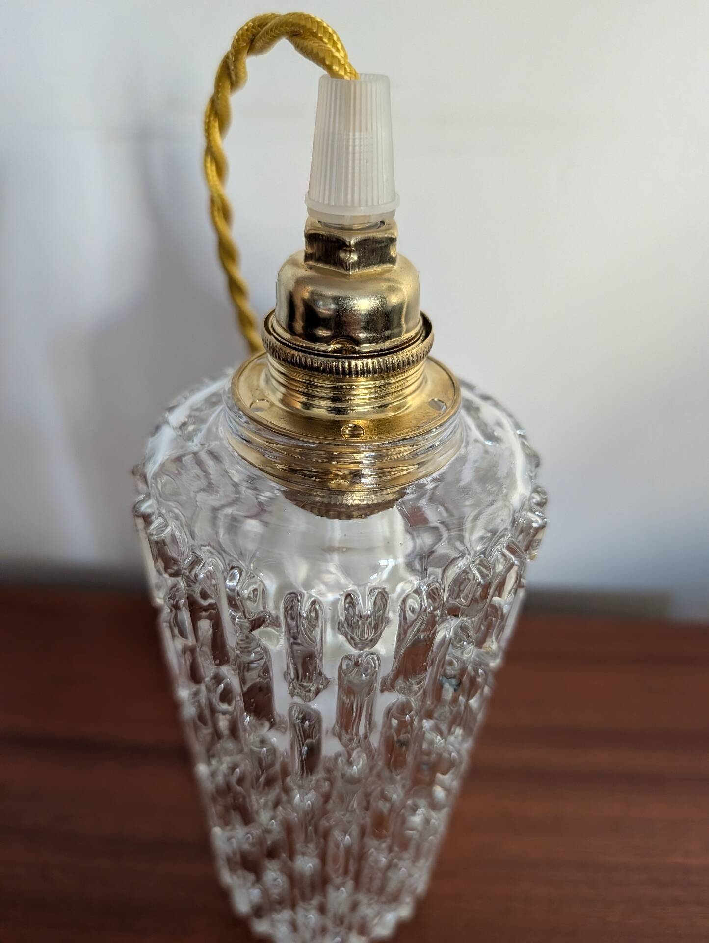 Textured moulded glass lampshade – 1960s-1970s