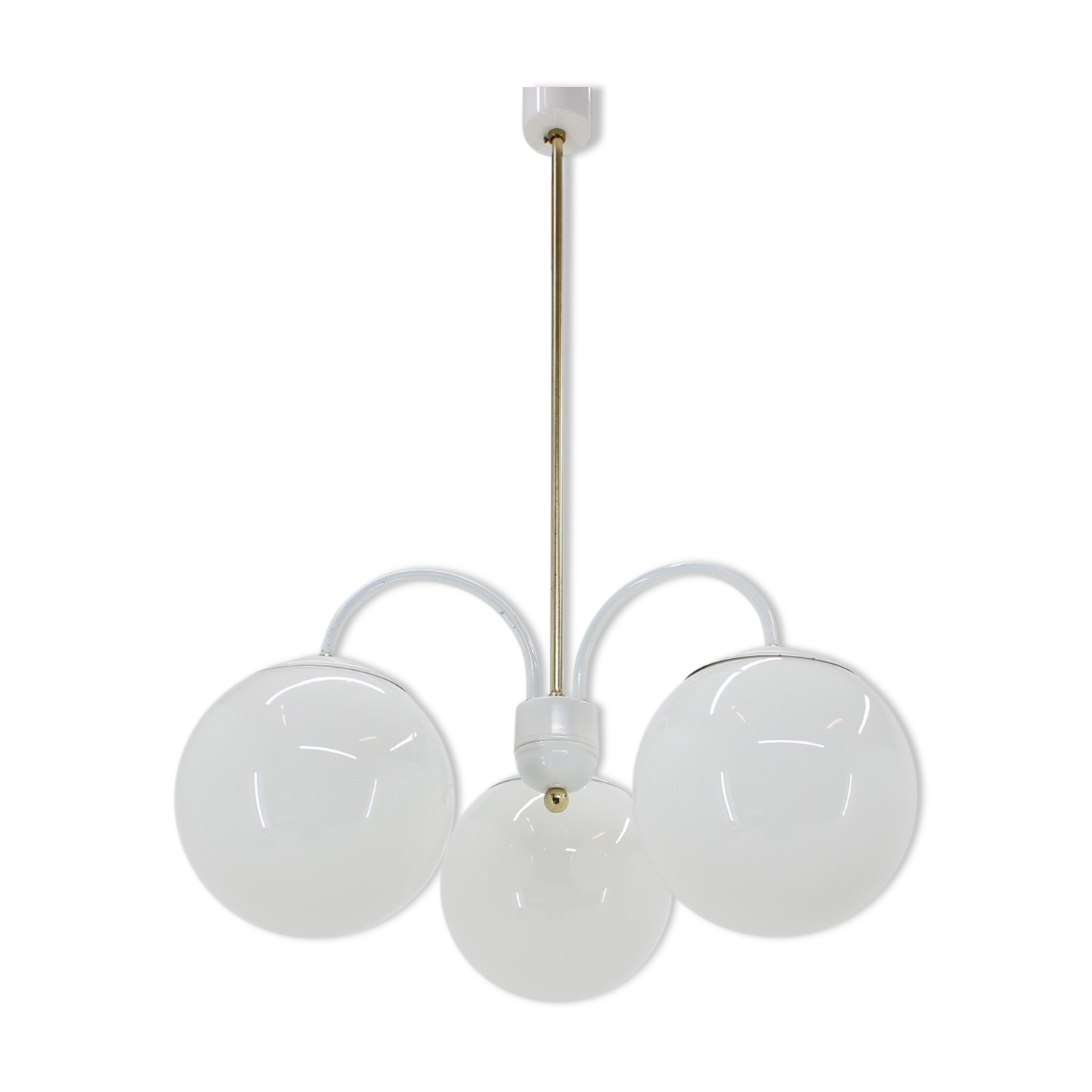 Mid-century white chandelier, Kamenický Šenov, 1970´s.
