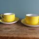 Tasses et soucoupe Saint Amand céramique jaune