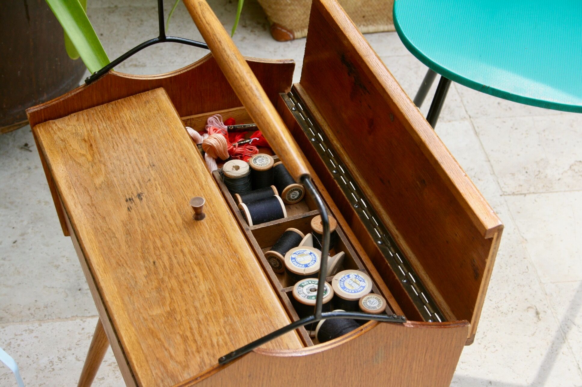 Standing sewing box from the 50s