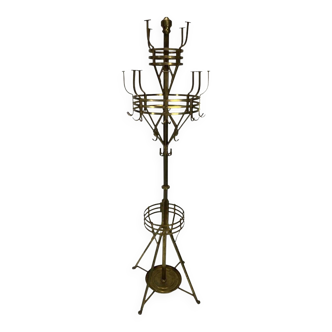 Large brass coat rack Secession by Adolf Loos