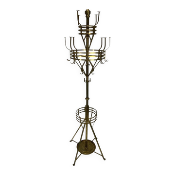 Large brass coat rack Secession by Adolf Loos
