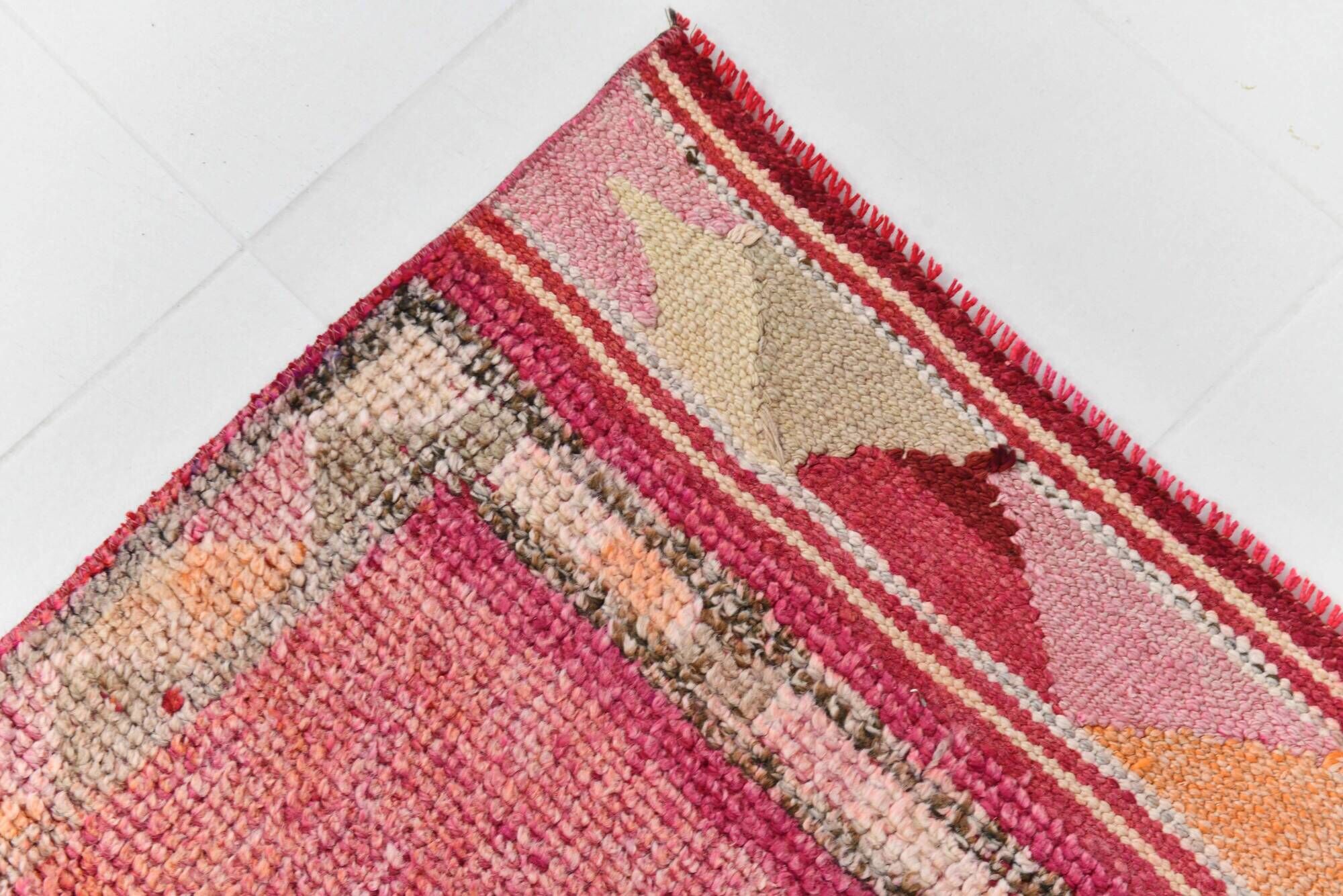 3x9 soft pastel pink vintage runner rug, 81x292cm sk 23329 free shipping