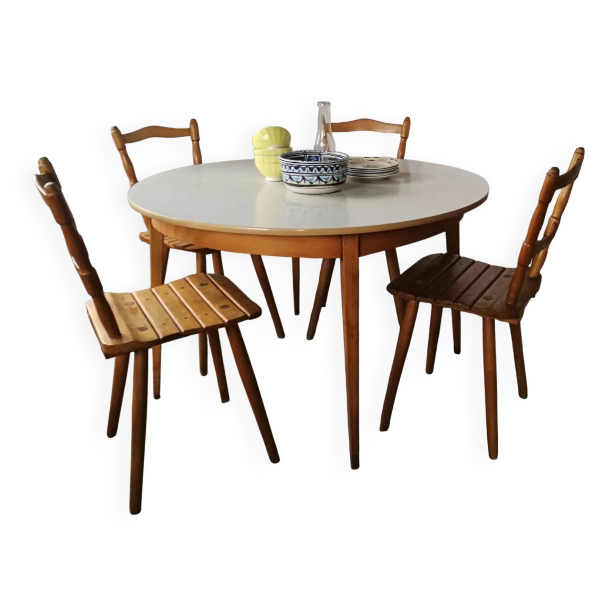 Table style scandinave bois et formica