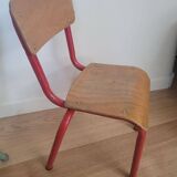 Chaise enfant scolaire écolier vintage bois