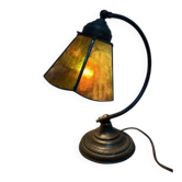 Art Deco table lamp with a glass paste shade