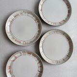Set of 12 flat plates in niderviller glazed stoneware
