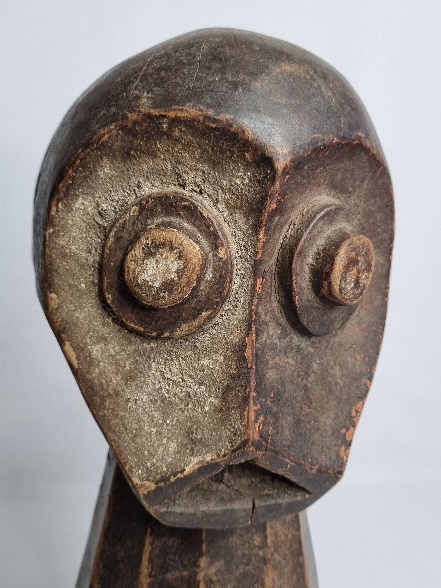 Tribal wooden sculpture, African ritual art, Kalunga Bembe head, 31 cm