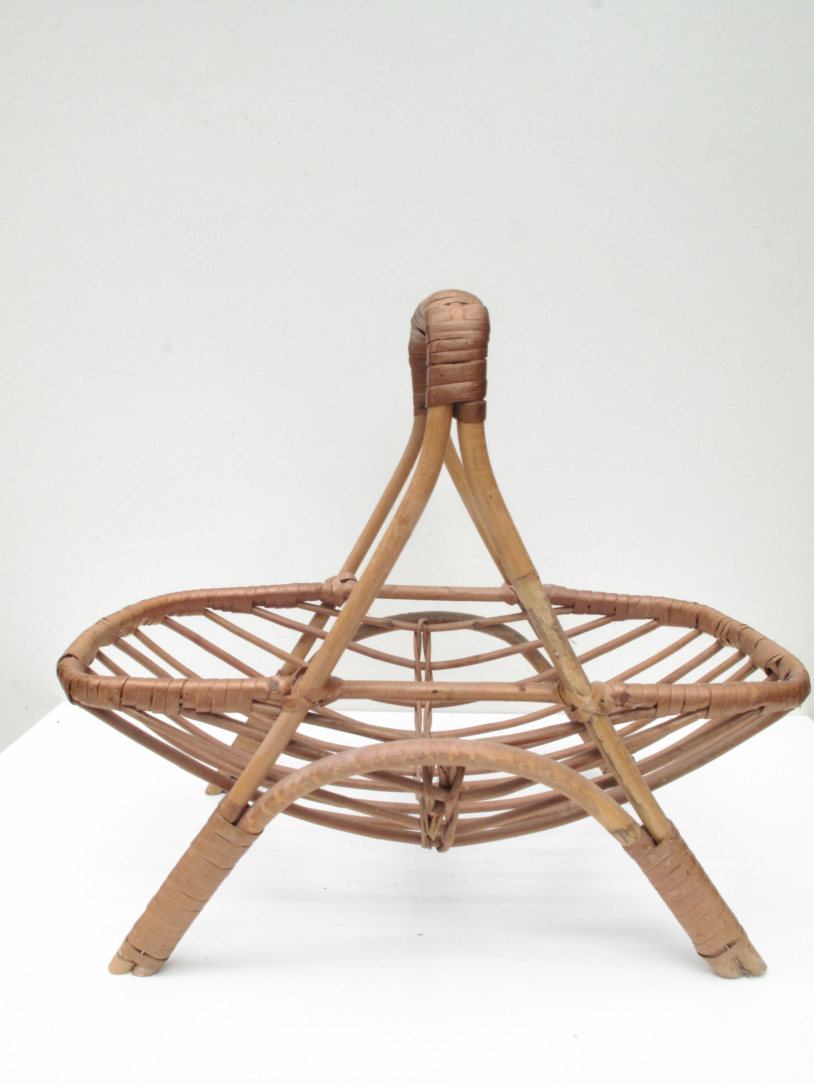Vintage rattan fruit basket