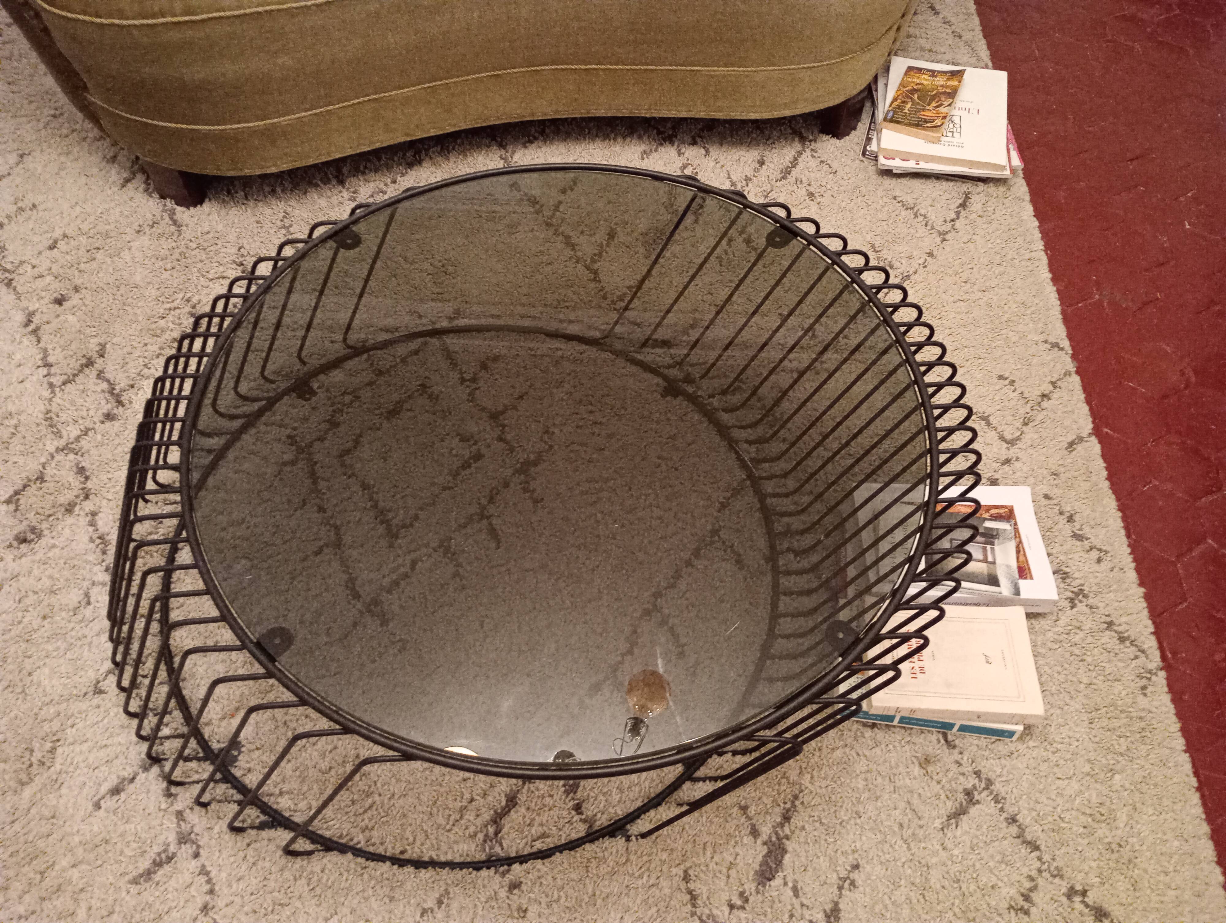 Metal and glass coffee table