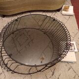 Metal and glass coffee table