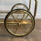Rolling Table with Large Brass and Glass Wheels, Maison Jansen, Circa 1940