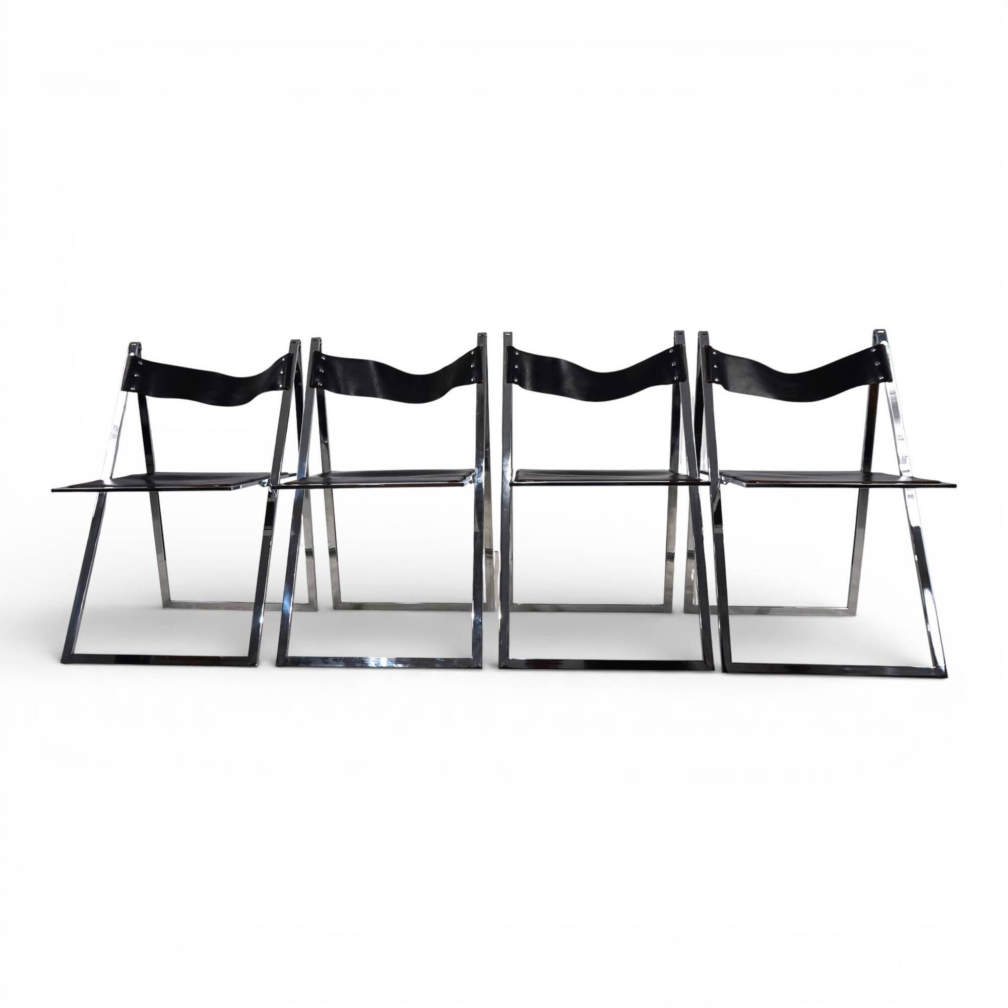 Lübke 4-piece set of folding dining chairs by Fantoni&Geraci, 1969