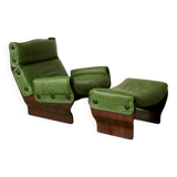 Canada model leather armchair and ottoman by Osvaldo Borsani