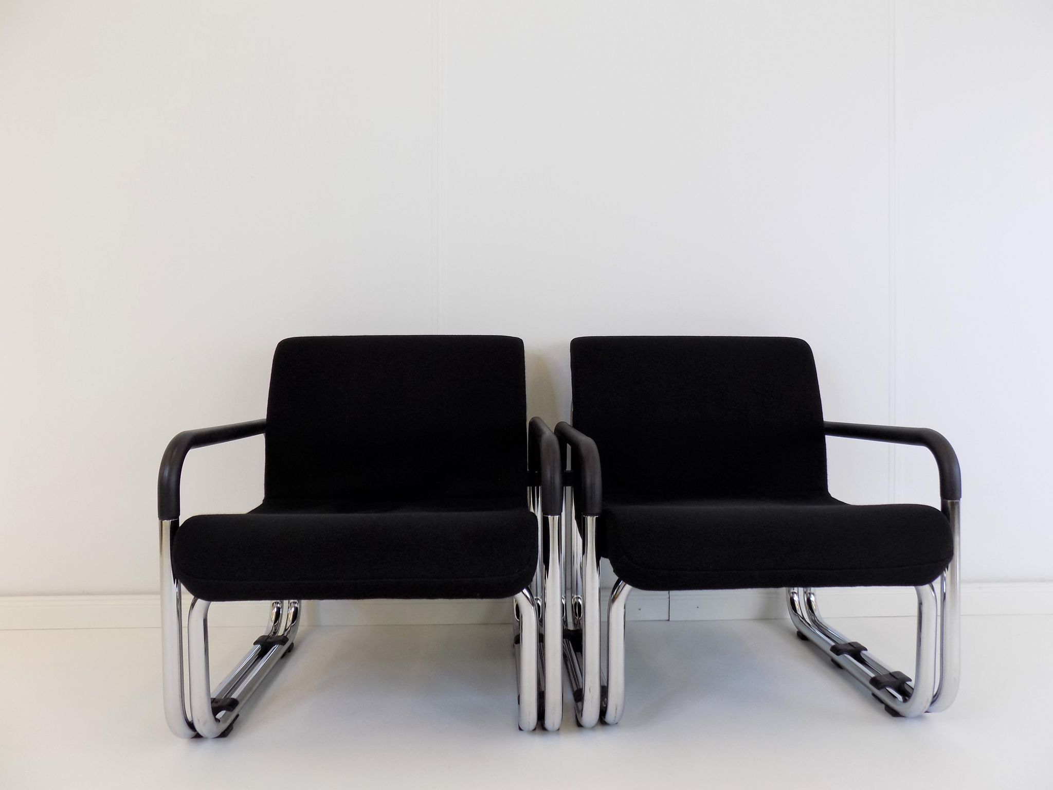2 Cazzaro Bauhaus tubular steel armchairs