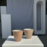 Set of 2 cups / mug Indonesian ceramic (matte brown)