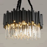 Modern designer chandelier in glass and metal