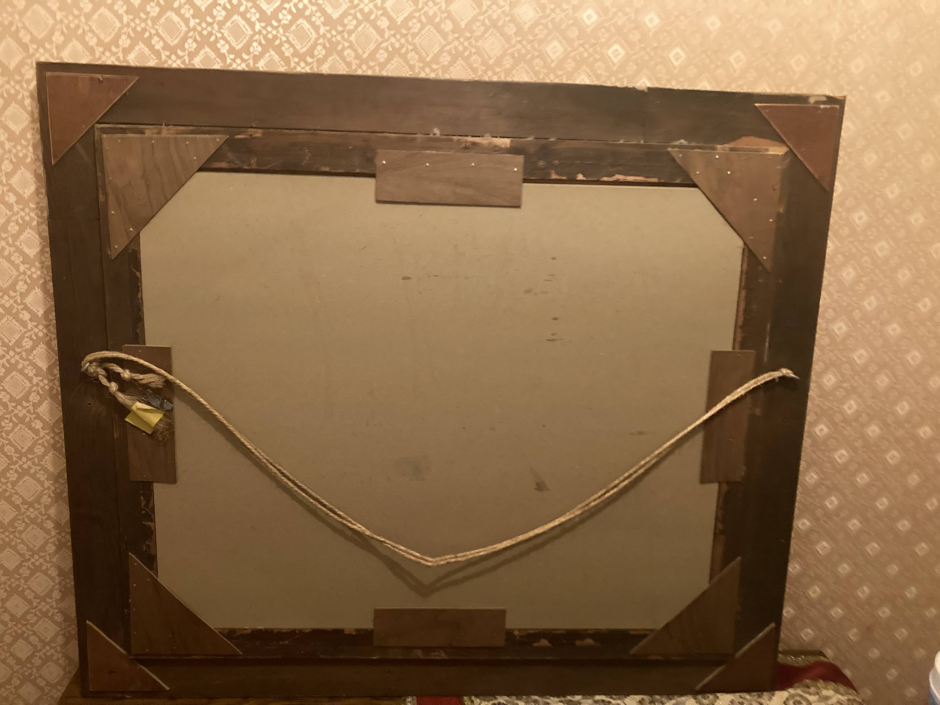 Miroir étain vintage cadre doré
