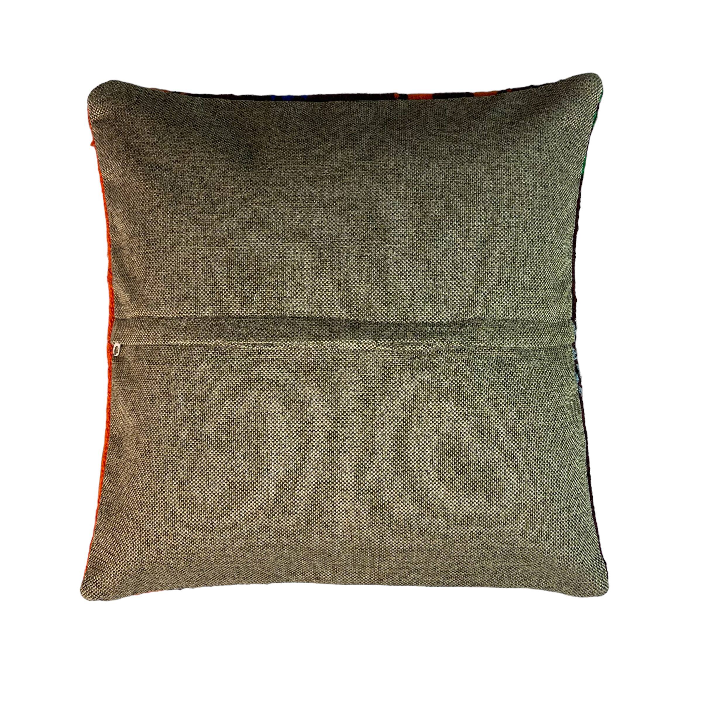 Vintage turkish kilim cushion cover , 40 x 40 cm