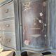 Antique English wooden commode with mirror.