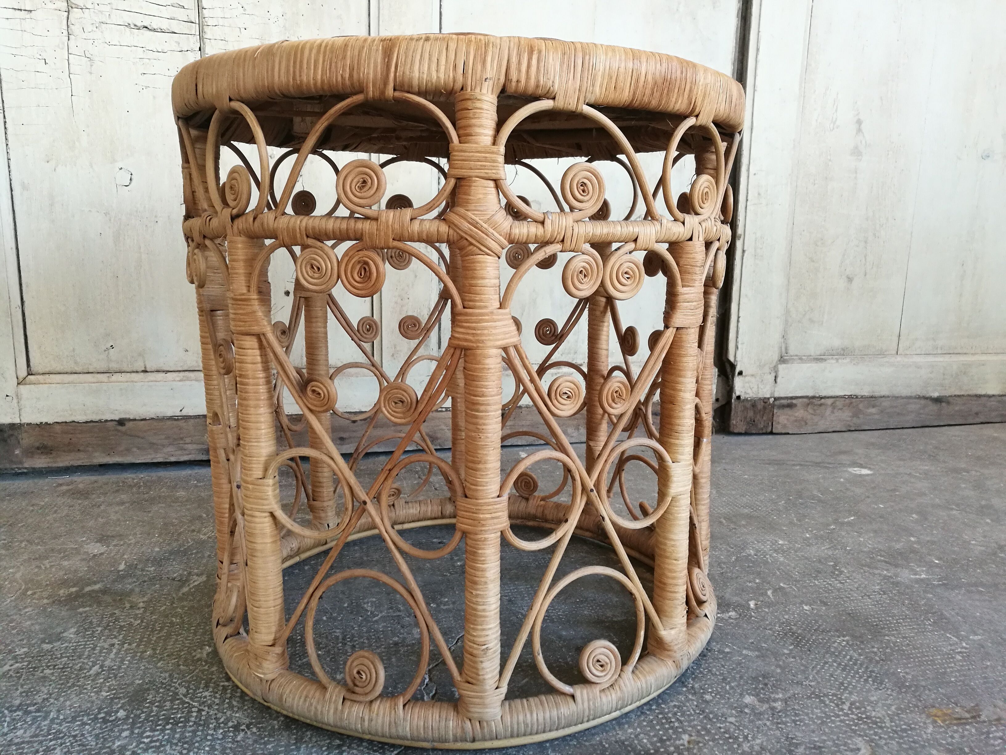 Peacock rattan sofa table or end