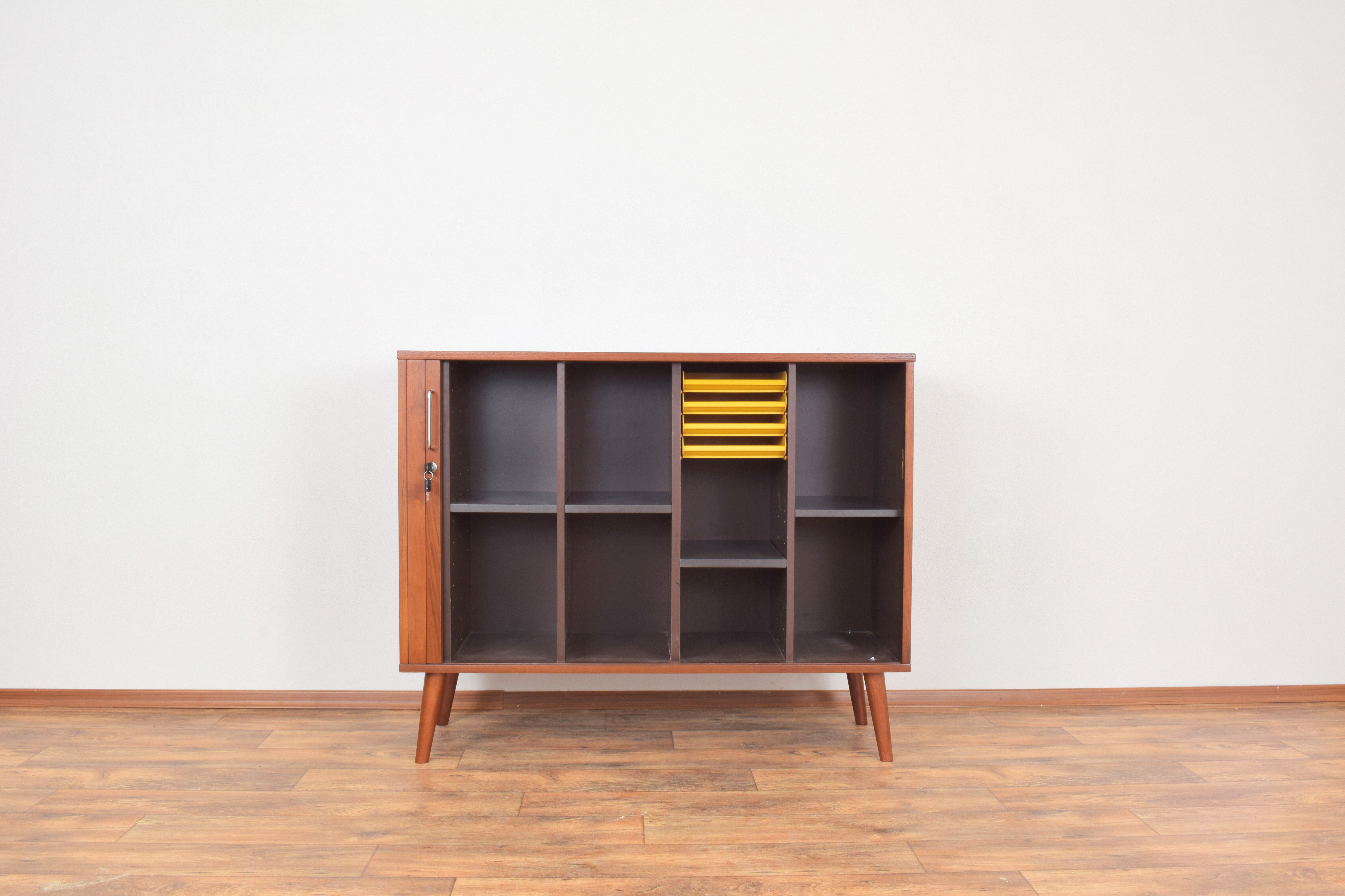Mid-Century Danish Teak Tambour Doors Sideboard, 1960s.