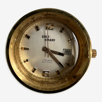 Gold starry mechanical desk clock year 70