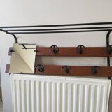 vintage teak coat rack with 6 hooks